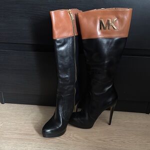 Michael Kors Black and Tan Women's Boots